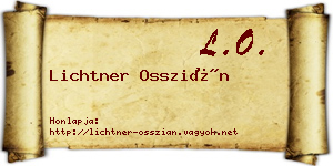 Lichtner Osszián névjegykártya